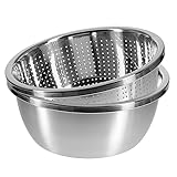 GRÄWE Seiher und Schüssel Set, Ø 28 cm, 2-teilig, Edelstahl