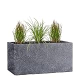 Pflanzwerk® Pflanzkübel TUB Lava Anthrazit 30x60x30cm XXL – Rechteckig –...