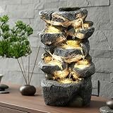 Springbrunnen Victoria mit LED Beleuchtung Zimmerbrunnen IN und Outdoor...