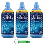3x Felce Azzurra Weichspüler Classico - Konzentrierter Weichspüler – 92 Wäschen –...