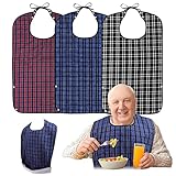 Roylvan Lätzchen, 3er-Pack Wasserdicht Erwachsenen Lätzchen mit Druckknöpfen &...