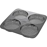 Birkmann, Burger Brötchenblech, Silber, 4-fach, Karbonstahl, perforierte...