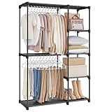 SONGMICS, offener Kleiderschrank, selbsttragend, vertikales Regal, Garderobenständer mit...