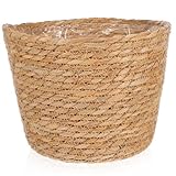 HIAKDOFT Blumentopf aus Rattan Gewebter Pflanzkorb für Baum Weidenkorb für Pflanzen...