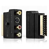 deleyCON Scart auf 3X Cinch Buchsen IN/Out Umschalter + S-Video S-VHS AV Audio Video...