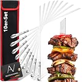 AVANA Grillspieße aus Edelstahl 10 Stück Wiederverwendbar Schaschlikschpieße 43cm Grill...