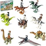 RANJIMA Dinosaurier Block Spielzeug Set - 16Pcs Dinosaurier Spielzeug Bausteine Set,...