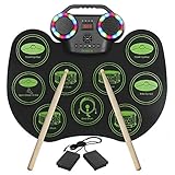 E-Drum Kit, Bonvvie tragbare wiederaufladbare digitale Rollentrommel von mit 9...