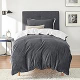 BEDSURE Flauschige Bettwäsche 135x200 Grau - Winter Bettbezug Fleece mit 80x80 cm...
