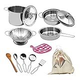 ZPZGOG 12PCS Küche Lebensmittel Kochen Zubehör,Edelstahl Pretend Kochutensilien...