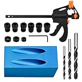 Winfred Pocket Hole Jig Kit 15-teilige Taschenlochlehre 6/8/10 mm...