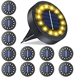 GIACOMO Solar Bodenleuchte 14 LED, Solar Gartenleuchten für Außen IP65...