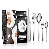 vancasso Besteck Set 12 Personen,60-Teilig (30pcs x 2Kasten) Silberbesteck mit 12x...