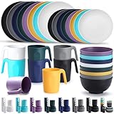 Kyraton Kunststoffgeschirr Set von 32 Stück wiederverwendbar Leichte Gewichtsscheiben...