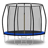 Baunsal® Trampolin Outdoor Ø 305 cm (FGIS) blau Komplettset Sprungmatte mit Netz und...