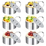 Servierringe, Dessertringe 8cm, 6 Stücke Servierring , Anrichteringe mit Pusher,...