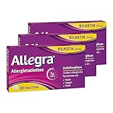 Allegra Allergietabletten 3 x 20 Stk. – Antihistaminikum - Wirkstoff Bilastin - schnell...