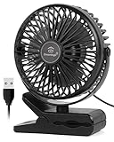 Dreamhigh® Mini USB Ventilator, 360° Drehung Tragbarer Clip Ventilator, 3...