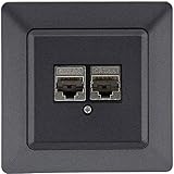 MILOS Cat6a Netzwerkdose Unterputz 2x RJ45 Port LAN Network bis 10GBit Universal UP...