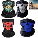 Nahtlose Bandanas,4 Stück Gesichtsmaske,Multifunktionstuch Schal,Elastiche...
