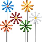 6er Pack Metall Gänseblümchen Gartenstecker Bunte Blumenstecker Dekorative Gartenpfähle...