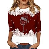 Vasreyy Meine Bestellungen Christmas Sweater 3/4 Ärmel Shirt Damen Lustig Weihnachten...