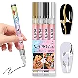 4 Farben Nail Art Pen 3D Nagelkunststift Set, Nagelkunststift DIY Linie...