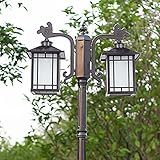 Außenlaterne Mastleuchte Gartenweg Säulenleuchte Aluminium Säulenleuchte Glaslaterne...