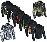 HEYBERRY Kurze Textil Motorrad Jacke Motorradjacke Schwarz Rot Gr. M