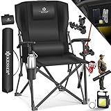 KESSER® Campingstuhl faltbar bis 160 kg | Angelstuhl Faltstuhl Klappstuhl Gepolstert mit...