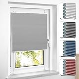 Wabenplissee ohne Bohren Klemmfix 75x130cm(BxH) Hellgrau Jalousie Sonnenschutz Easyfix...