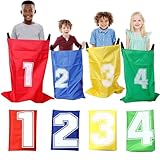 4 Stück Hüpfsäcke für Kinder, 51.5x71.5cm Sackhüpfen Outdoor Spielset, Sackhüpfen...