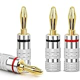 QttvbTna 4 Stück Lautsprecher-Bananenstecker, 4mm Lautsprecheranschlüsse,...