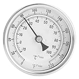 ANKROYU Schweißfreies Bi-Metall-Thermometer-Set, Brautopf-Thermometer-Befestigungsclip,...