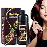 Instant Black Hair Shampoo Haarfarbe Shampoo für graues Haar,Natürliche schwarze...