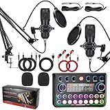 Podcast Equipment Bundle, Streaming Mikrofon Podcast Starter Kit USB Kondensator...