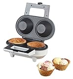 Rosenstein & Söhne Eiswaffeleisen: Waffeleisen für 2 Eiswaffel-Schälchen,...