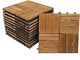 SAM Holzfliese 02, Akazienholz massiv + geölt, 11 Fliesen für 1m², 30x30 cm, Bodenbelag...