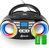 KLIM Boombox B3 Tragbarer CD Player + FM Radio, CD, MP3, Bluetooth, AUX, USB,...