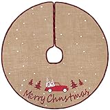 N&T NIETING Weihnachtsbaum Decke 75cm Sackleinen Weiße Schneeflocke Auto...