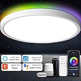 Anten 24W Smart LED Deckenlampe | Ø30CM 2800LM | RGB Wlan Deckenleuchte mit...