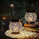 Solarlaterne für Außen 2 Stück, IP65 Wasserdicht Metall Solarlampen für Außen...