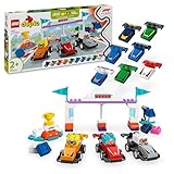 LEGO DUPLO Town F1 Team Rennautos mit Rennfahrern, Bauspielzeug für die ganze...