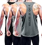 3er Pack Tank Top Herren, Sommer Ärmelloses Muskelshirts Gym Sport Unterhemd...