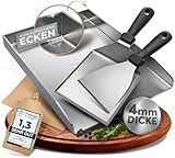 flammtal - Grillplatte aus 4mm rostfreiem Edelstahl [40 x 30cm] - Plancha mit...