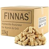 Finnas 10 kg Premium Anzünder-Holzwolle Öko-Kaminanzünder (ca. 800 Stück)...