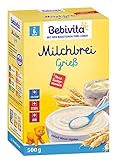 Bebivita Milchbrei Grieß ohne Zuckerzusatz, 4er Pack (4 x 500g)