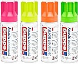 Permanent Spray edding 5200 neon-pink-gelb-orange-grün 4x200ml Set - Acryllack Lackieren...