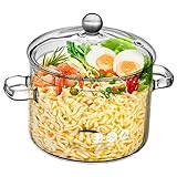 SHOWERORO 2st Topf Aus Glas Nudeltopf Zimmertöpfe Für Pflanzen Herdkochtopf Mit Deckel...