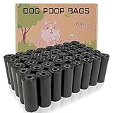AiTodos® 600 Stück Hundekotbeutel, Schwarz, Geeignet zum Verlassen des Hauses, Kotbeutel...